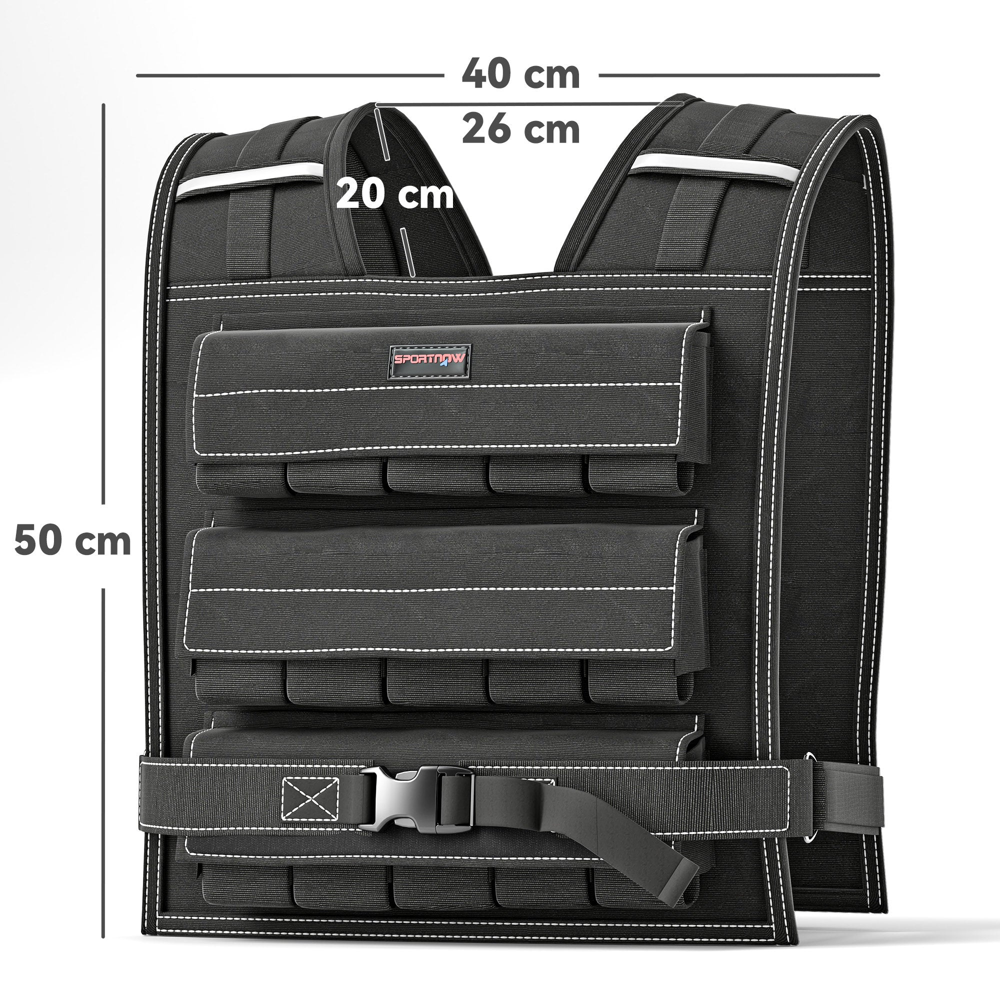SPORTNOW 15KG Adjustable Weighted Vest — Removable Weights & Reflective Strips