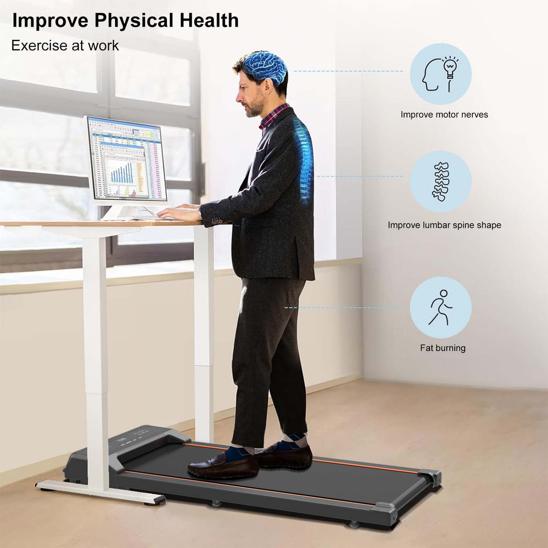 PeakRitual Walking Pad — Under Desk Treadmill with LED Display & Remote