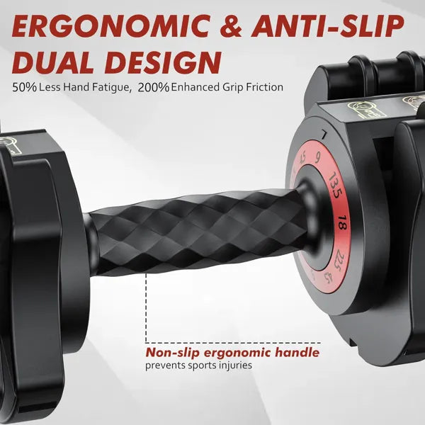 PeakRitual Adjustable Dumbbell Set — 22.5 LB 5-in-1 with Quick-Change Tray
