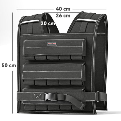 SPORTNOW 15KG Adjustable Weighted Vest — Removable Weights &amp; Reflective Strips