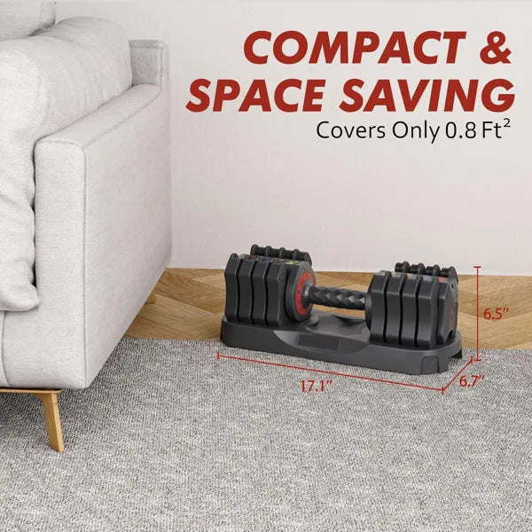 PeakRitual Adjustable Dumbbell Set — 22.5 LB 5-in-1 with Quick-Change Tray