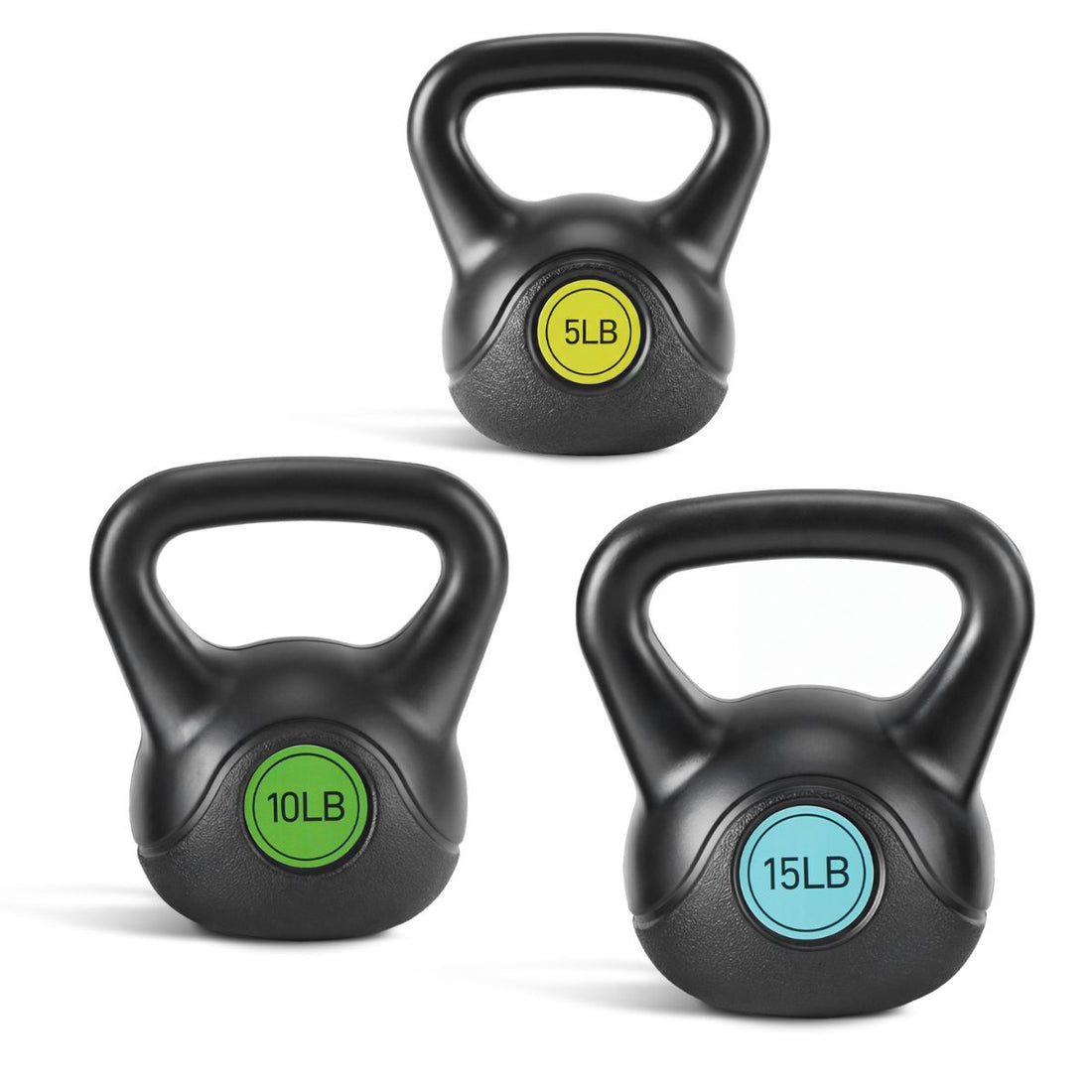 PeakRitual HDPE Coated Concrete Kettlebell Set — Wide Handle Home &amp; Outdoor Gym