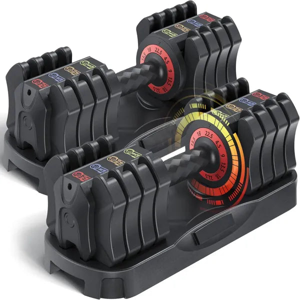 PeakRitual Adjustable Dumbbell Set — 22.5 LB 5-in-1 with Quick-Change Tray