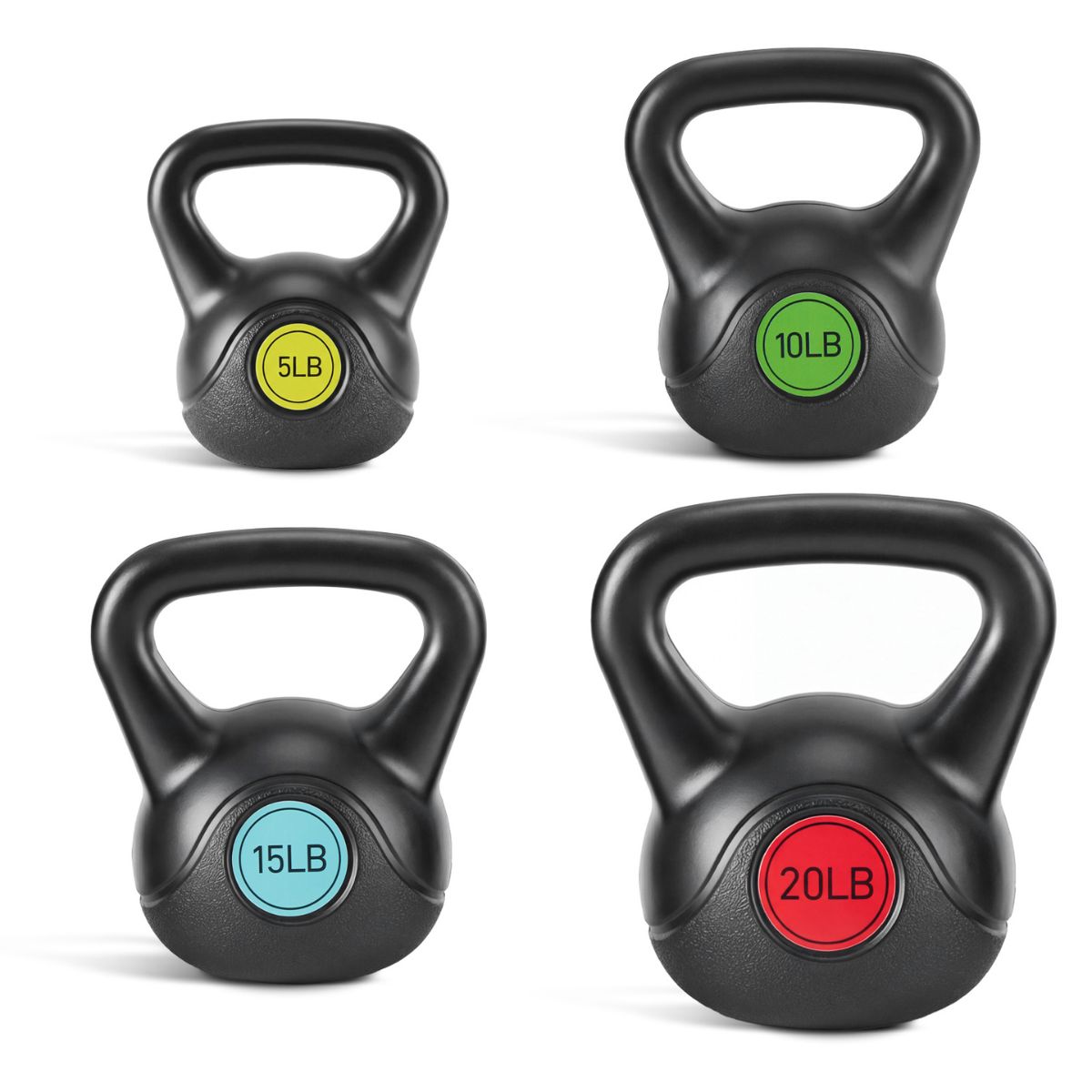 PeakRitual HDPE Coated Concrete Kettlebell Set — Wide Handle Home &amp; Outdoor Gym