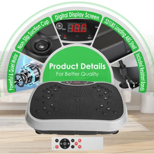 PeakRitual Vibration Plate — Whole Body Vibration Machine with Resistance Bands &amp; Remote