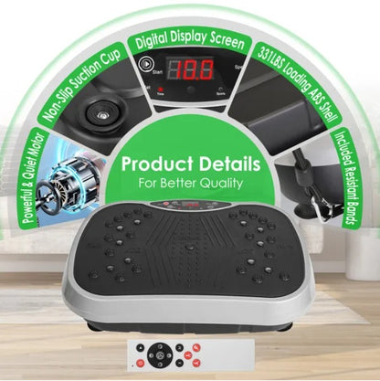 PeakRitual Vibration Plate — Whole Body Vibration Machine with Resistance Bands &amp; Remote